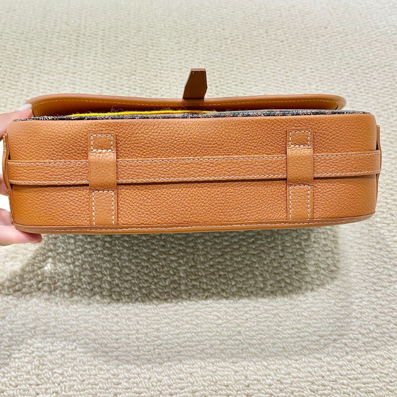 GOYARD - 棕色牛皮拚logo老花belvedere郵差包-2