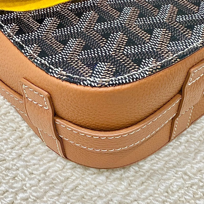 GOYARD - 棕色牛皮拚logo老花belvedere郵差包-5