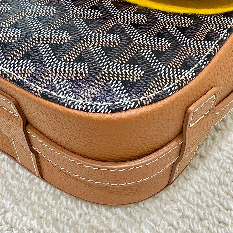 GOYARD - 棕色牛皮拚logo老花belvedere郵差包-6