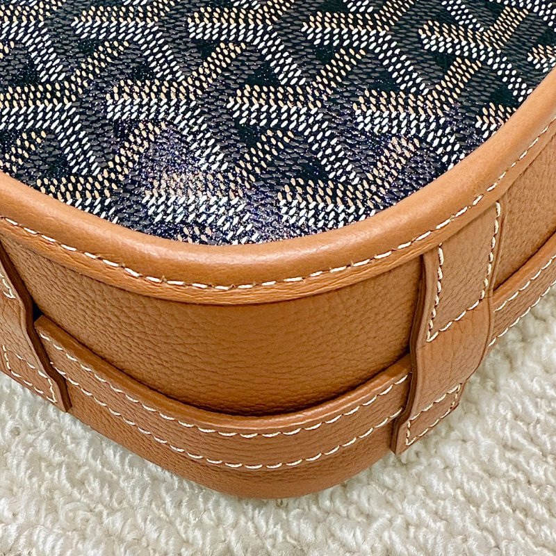 GOYARD - 棕色牛皮拚logo老花belvedere郵差包-7