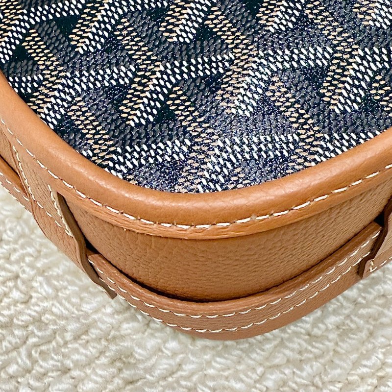 GOYARD - 棕色牛皮拚logo老花belvedere郵差包-8