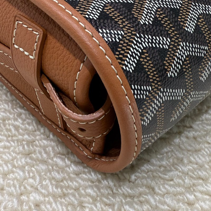 GOYARD - 棕色牛皮拚logo老花belvedere郵差包-9