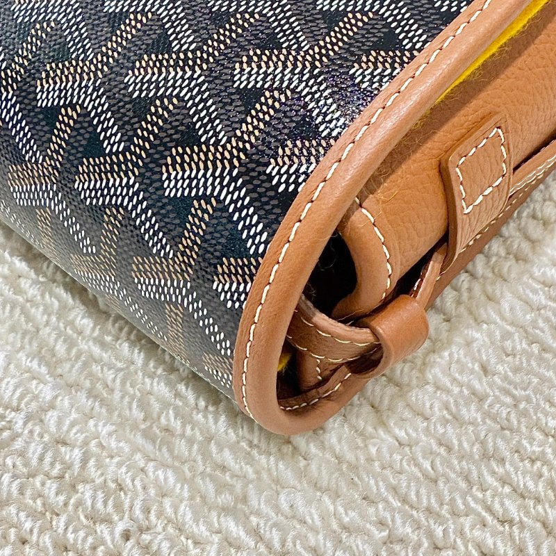GOYARD - 棕色牛皮拚logo老花belvedere郵差包-10