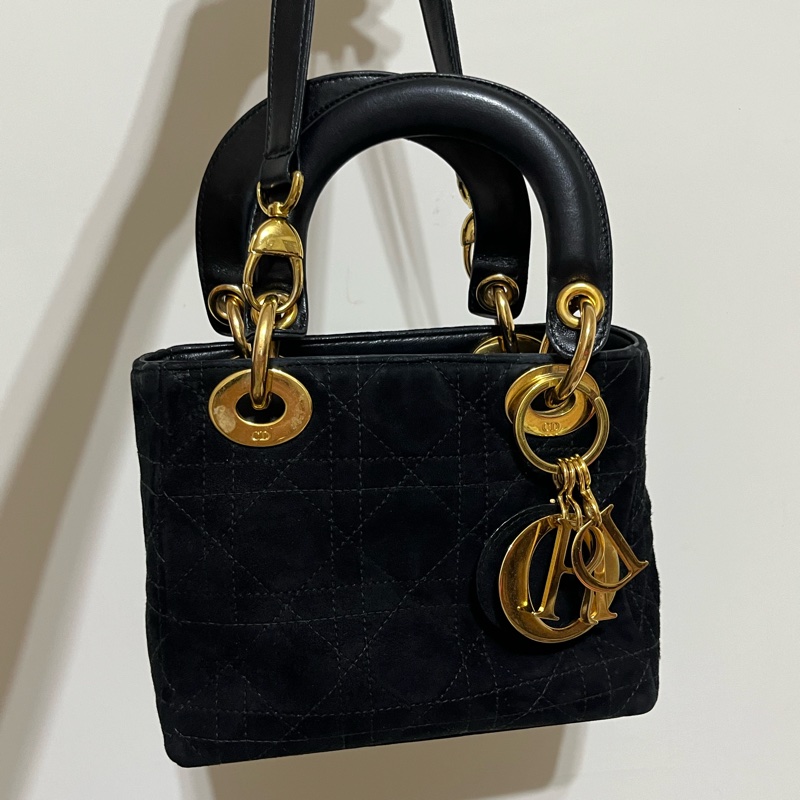 Dior mini Lady vintage古董包 黑色 附原背帶 不議價-0