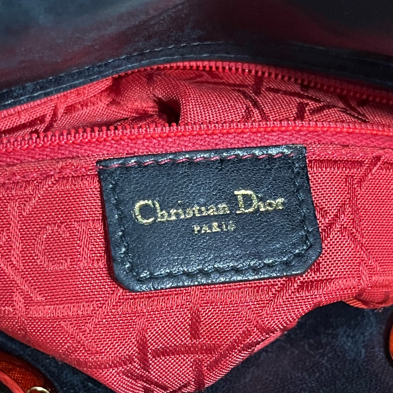 Dior mini Lady vintage古董包 黑色 附原背帶 不議價-6