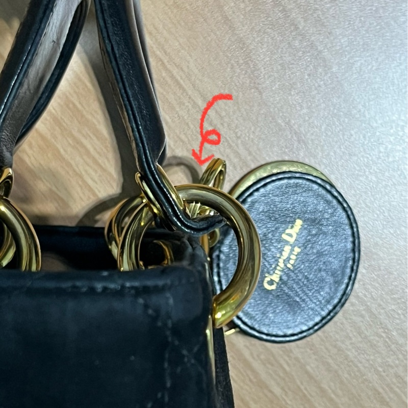 Dior mini Lady vintage古董包 黑色 附原背帶 不議價-12