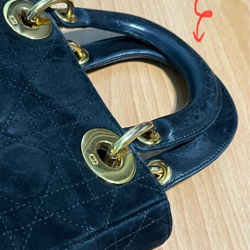 Dior mini Lady vintage古董包 黑色 附原背帶 不議價-15