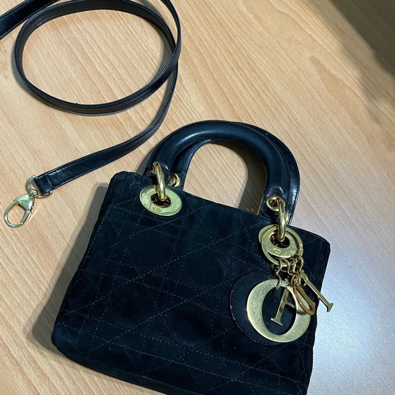 Dior mini Lady vintage古董包 黑色 附原背帶 不議價-28
