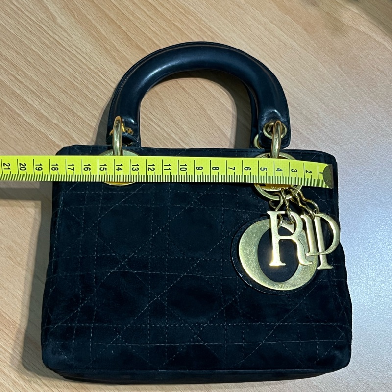 Dior mini Lady vintage古董包 黑色 附原背帶 不議價-31
