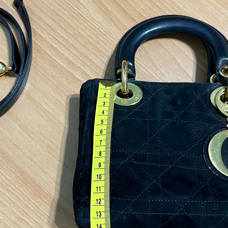 Dior mini Lady vintage古董包 黑色 附原背帶 不議價-32