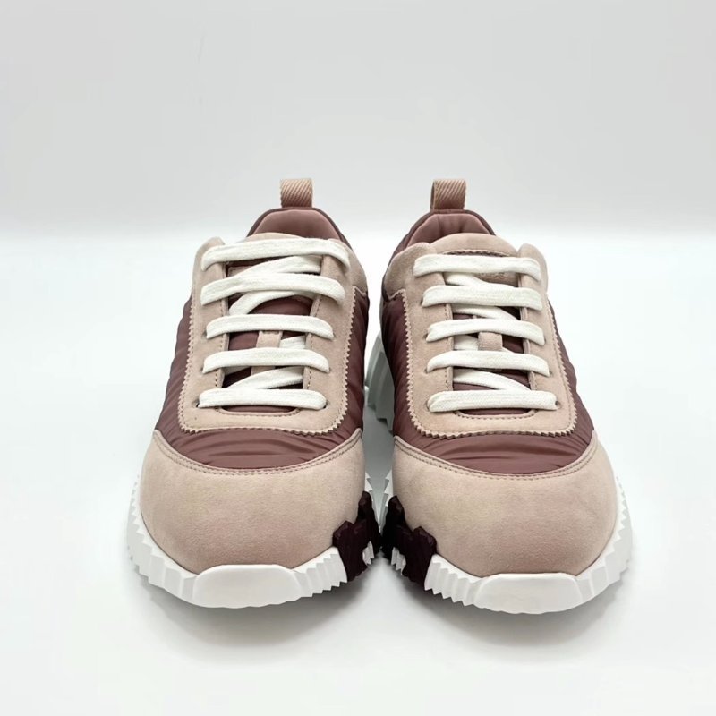 HERMES 粉色拼尼龍運動鞋36號 全新閒置配件盒子塵袋鞋帶-2