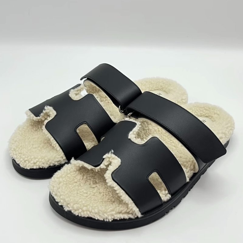 HERMES Chypre羊羔毛二舅拖鞋 41號 全新閒置配件塵袋-1