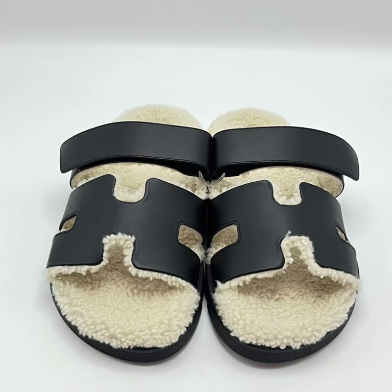 HERMES Chypre羊羔毛二舅拖鞋 41號 全新閒置配件塵袋-2