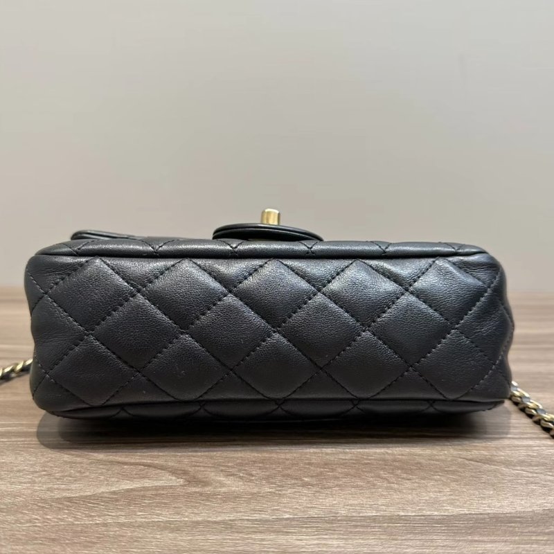 CHANEL 黑金cf大mini荷葉邊斜背包20*11 98新配件塵袋-3