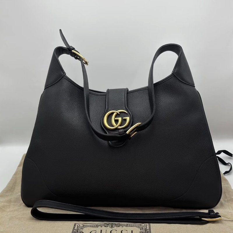 GUCCI 黑金雙G logo hobo包 47*43*3 全新閒置配件塵袋-0
