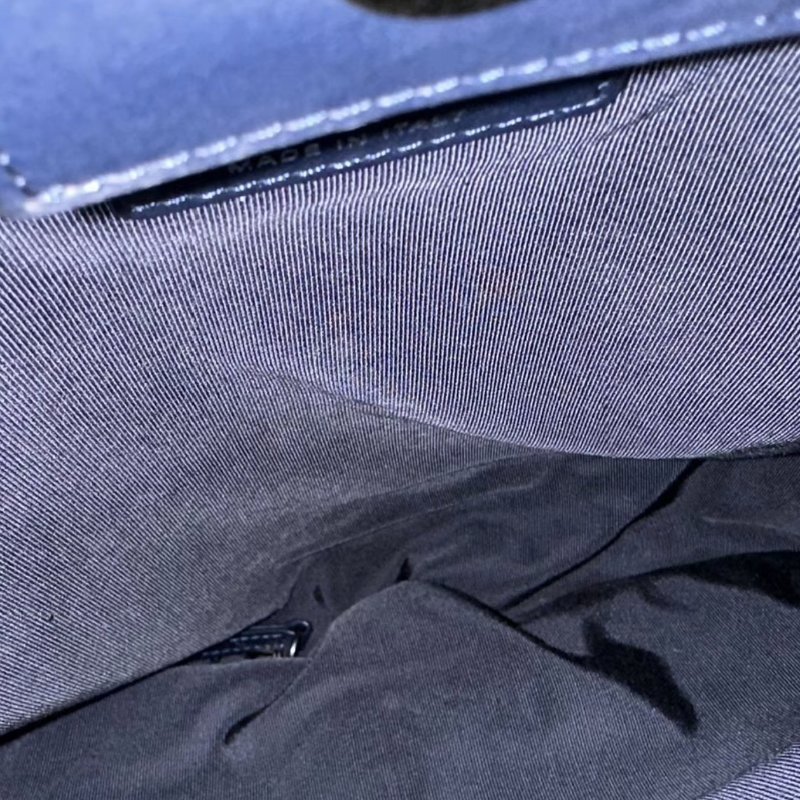 CHANEL 深藍色菱格紋手提肩背托特包 40*34*5 98新配件塵袋保卡-1