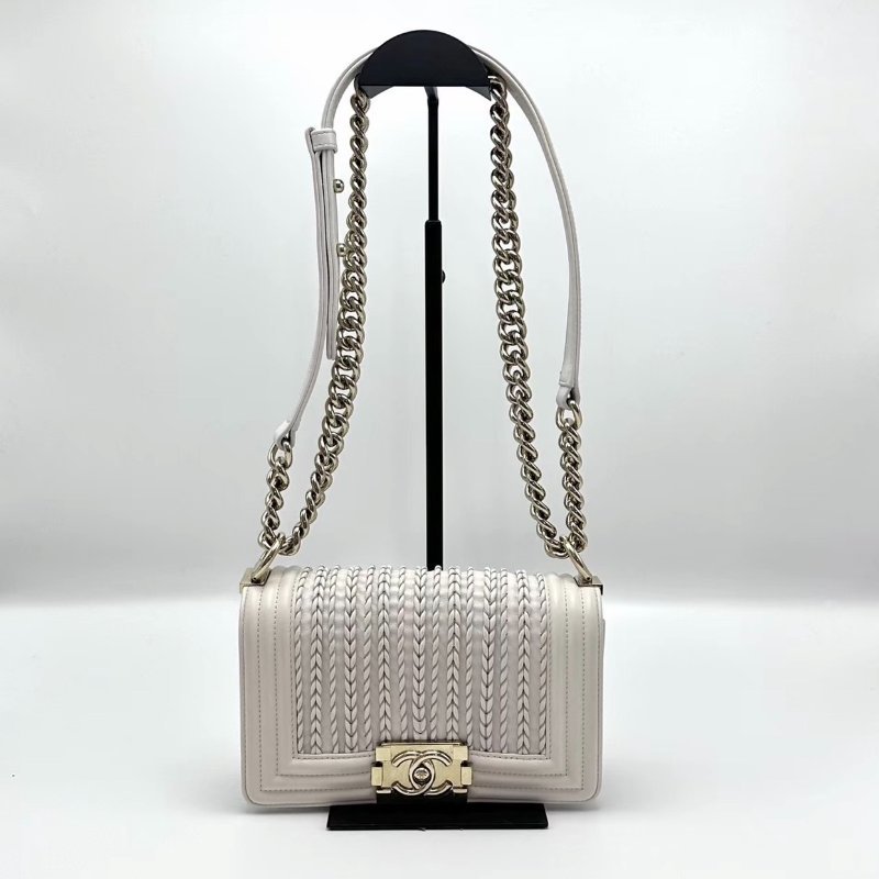CHANEL 白金限量編織Leboy小號20*12*6 98新配件塵袋-0
