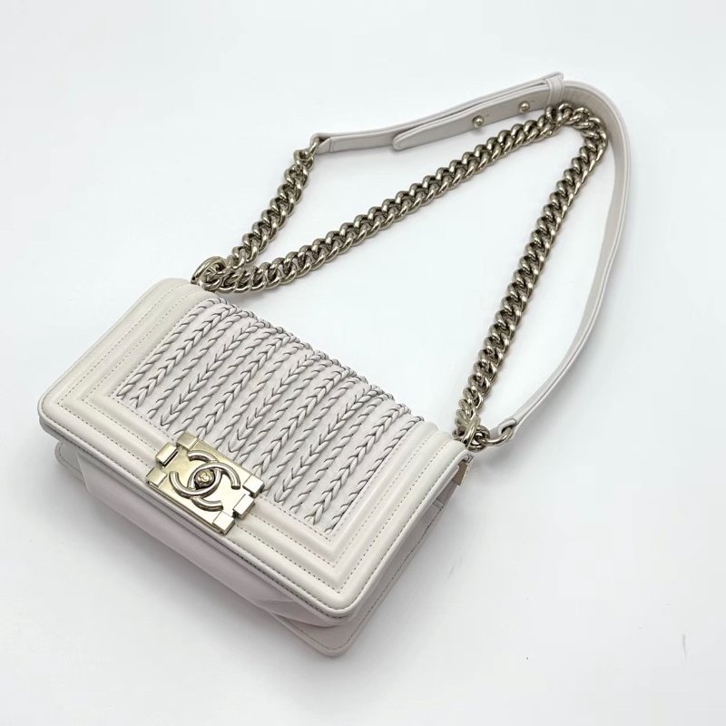 CHANEL 白金限量編織Leboy小號20*12*6 98新配件塵袋-2