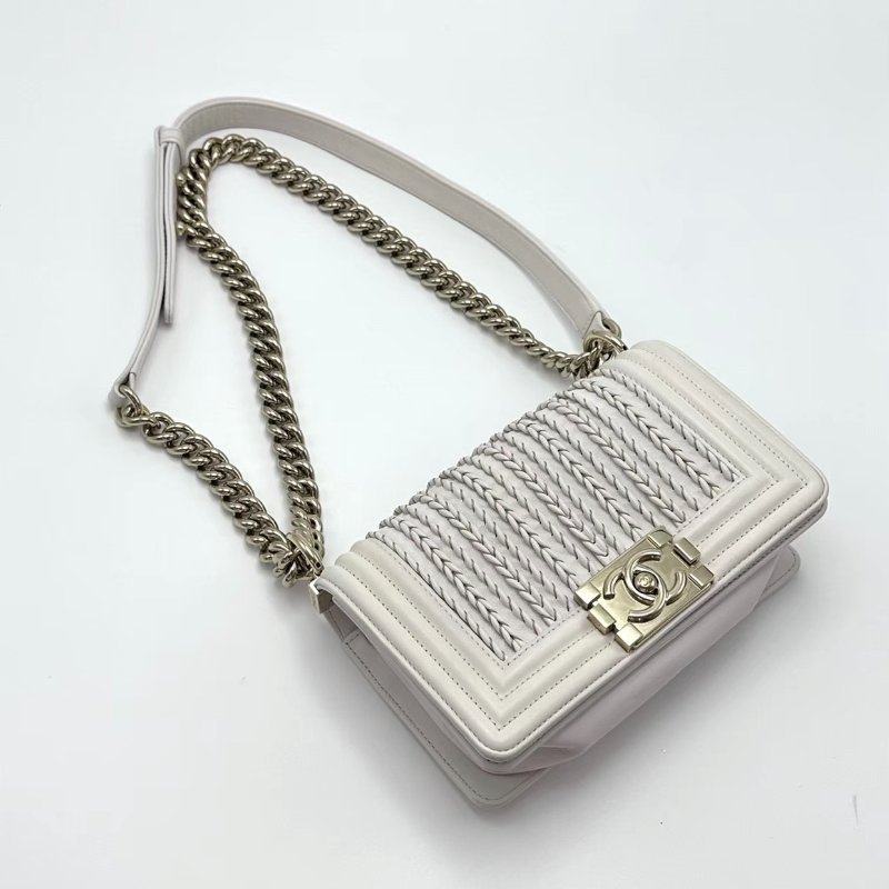 CHANEL 白金限量編織Leboy小號20*12*6 98新配件塵袋-4