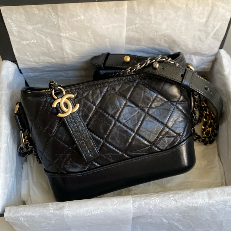 💯CHANEL 流浪包 黑金小號 大全配-0