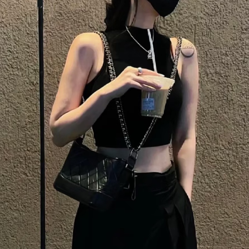 💯CHANEL 流浪包 黑金小號 大全配-7