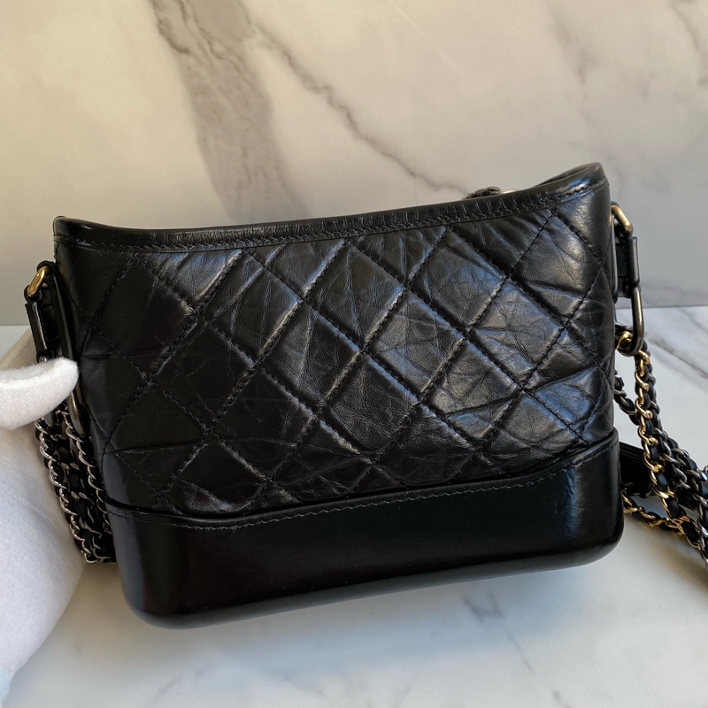 💯CHANEL 流浪包 黑金小號 大全配-9