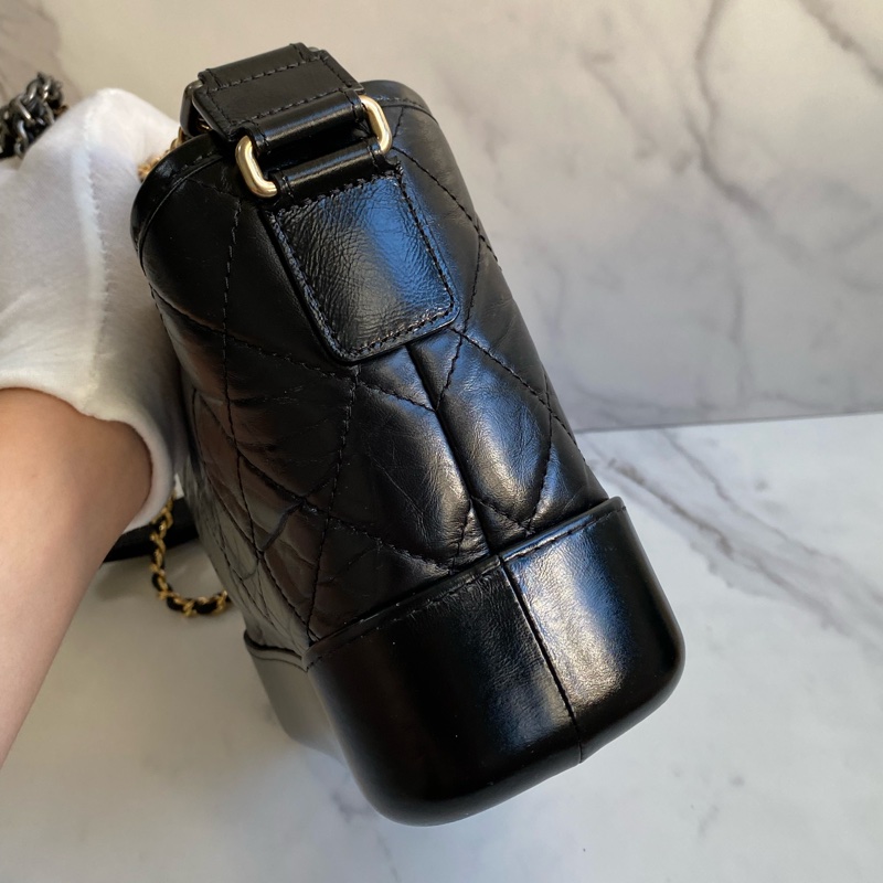 💯CHANEL 流浪包 黑金小號 大全配-10