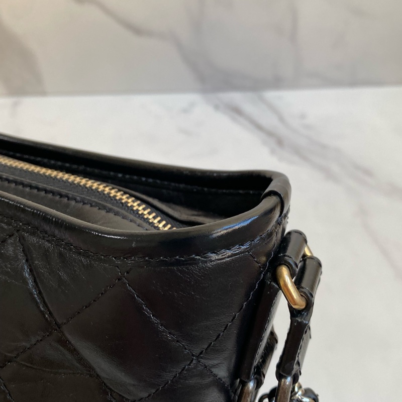 💯CHANEL 流浪包 黑金小號 大全配-14