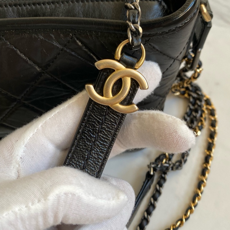 💯CHANEL 流浪包 黑金小號 大全配-23