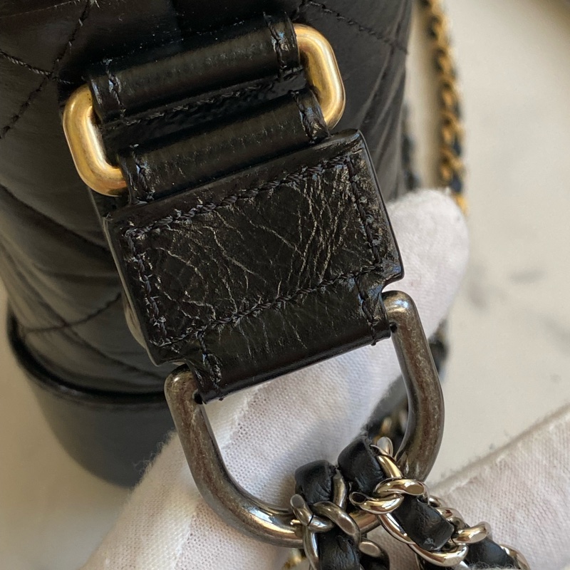 💯CHANEL 流浪包 黑金小號 大全配-33