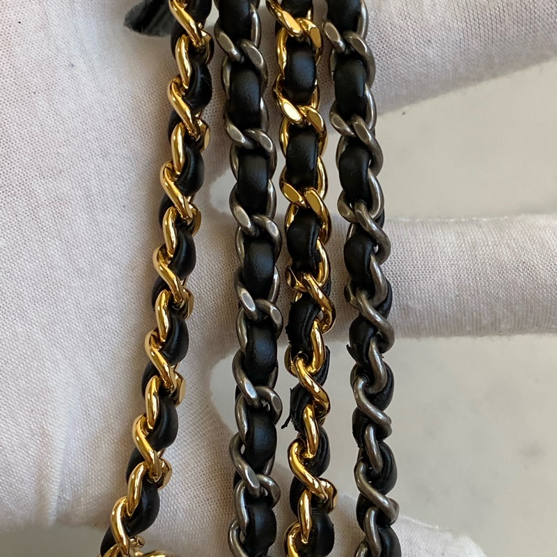 💯CHANEL 流浪包 黑金小號 大全配-35
