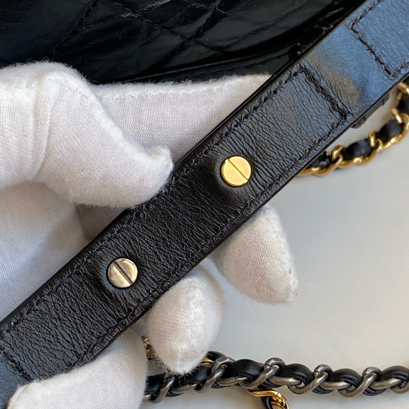 💯CHANEL 流浪包 黑金小號 大全配-37