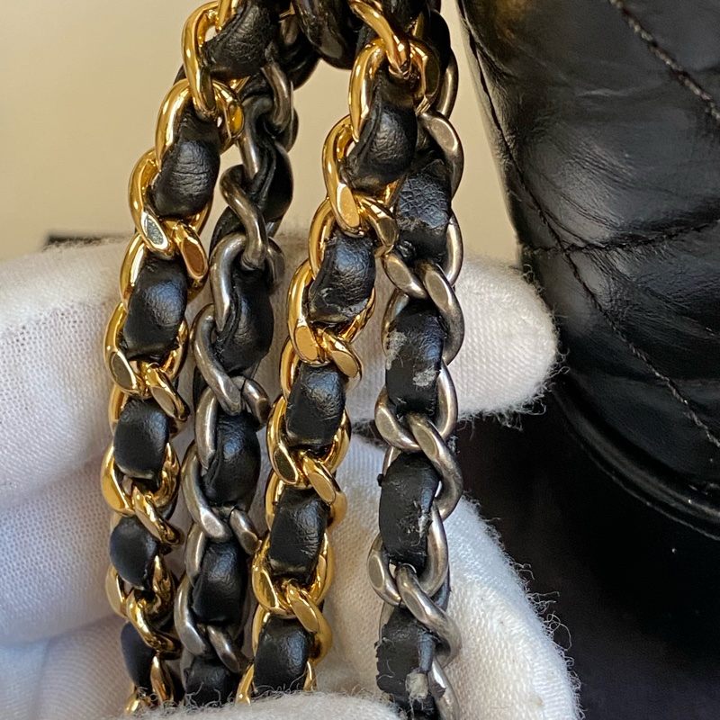 💯CHANEL 流浪包 黑金小號 大全配-38