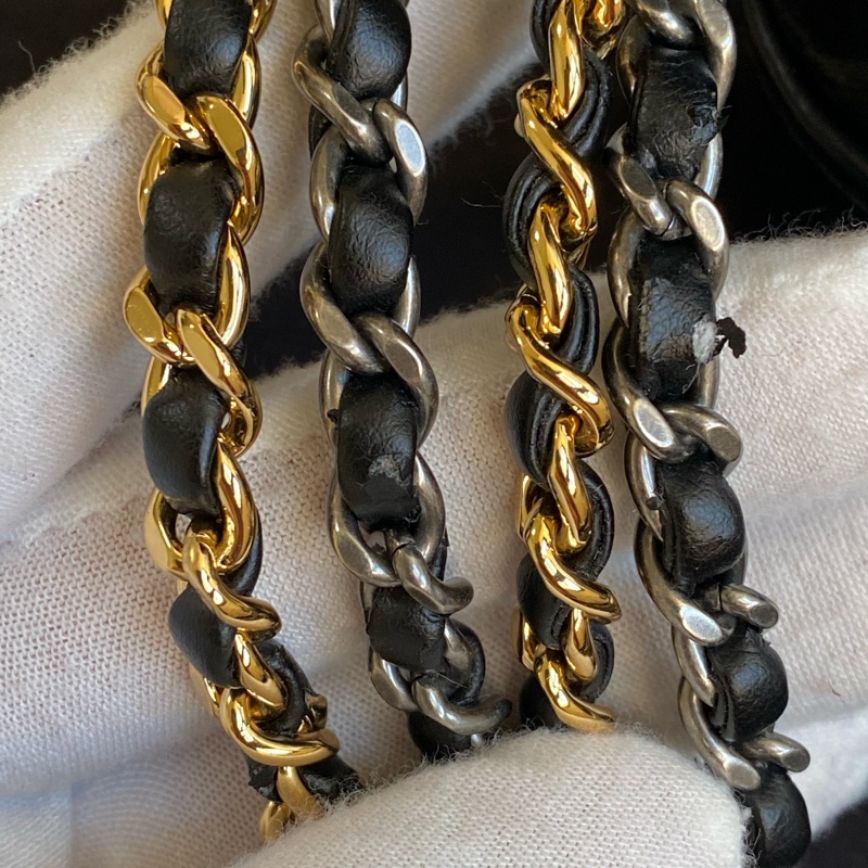 💯CHANEL 流浪包 黑金小號 大全配-39