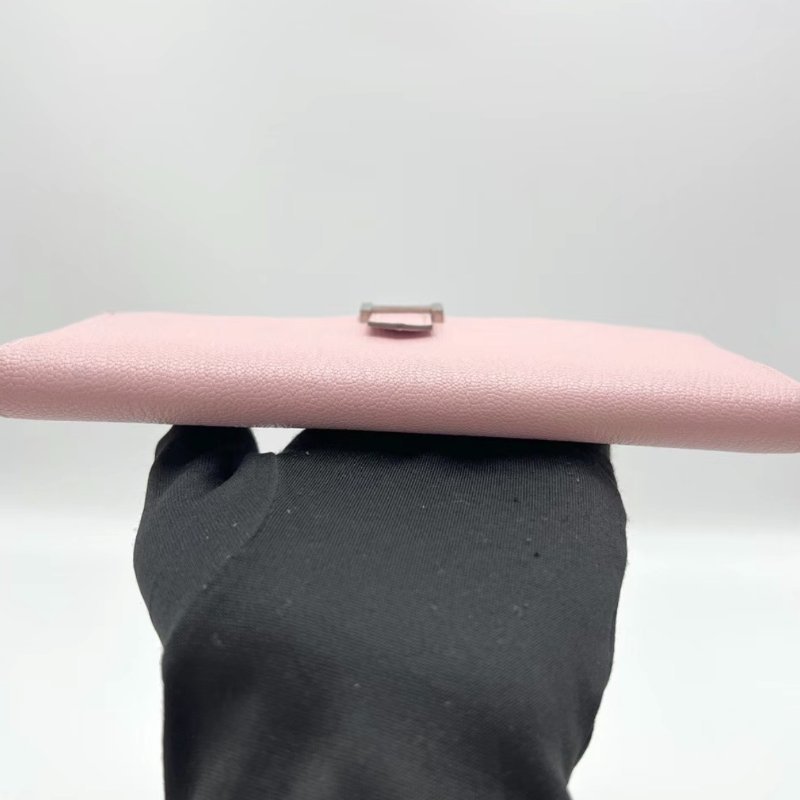 HERMES 3Q櫻花粉bearn折疊錢包 17.5*9*1.5 98新-3