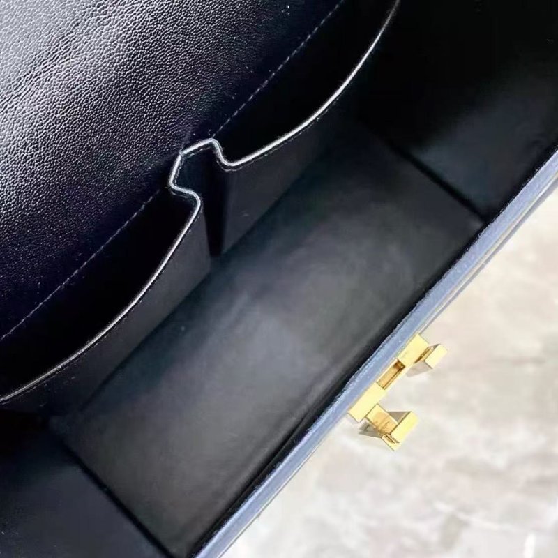 ✨HERMES 黑金 cinhetic秀款手提肩背斜背鏈條包18.5*18 99新 配件塵袋盒子購證-1