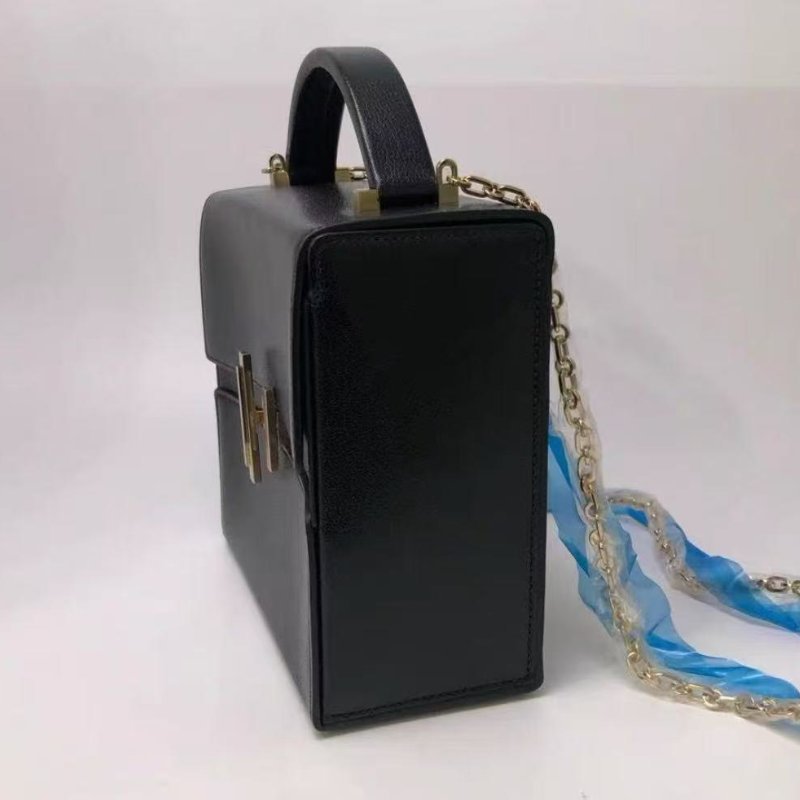 ✨HERMES 黑金 cinhetic秀款手提肩背斜背鏈條包18.5*18 99新 配件塵袋盒子購證-2