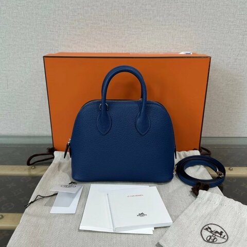 HERMES 銀扣mini保齡球手提包 18*15*7.5 全新閒置配件盒子塵袋