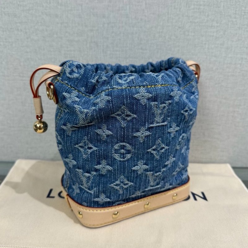 LV 藍色牛仔肩背水桶包芯片款20.5*17.5*8.8 全新閒置配件塵袋盒子-1