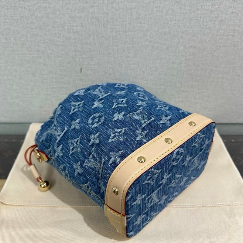 LV 藍色牛仔肩背水桶包芯片款20.5*17.5*8.8 全新閒置配件塵袋盒子-3