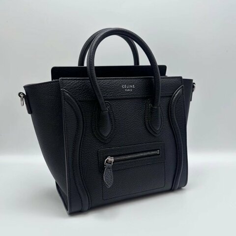 CELINE 黑色Luggage Nano手提背笑臉包20*21*10 98新配件塵袋