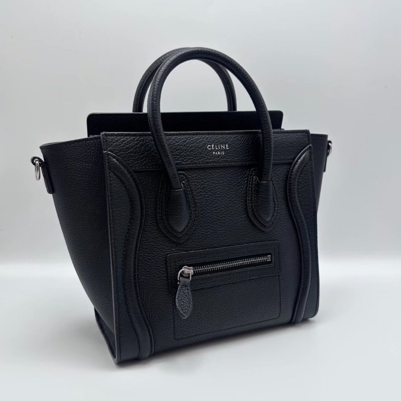 CELINE 黑色Luggage Nano手提背笑臉包20*21*10 98新配件塵袋-0