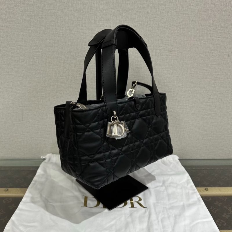 DIOR 黑金toujours藤格紋小號手提子母托特包23*15.5*12 全新閒置配件盒子塵袋-1