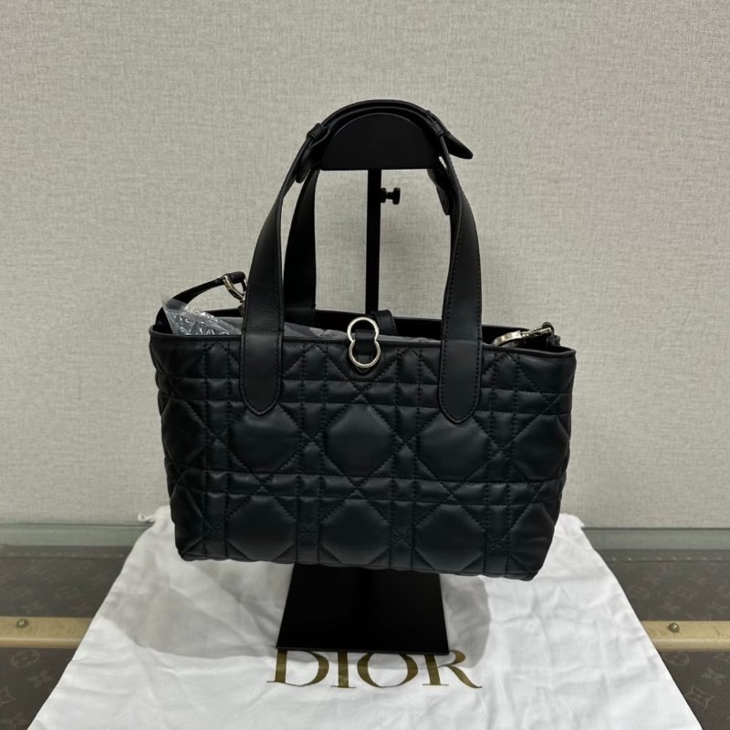 DIOR 黑金toujours藤格紋小號手提子母托特包23*15.5*12 全新閒置配件盒子塵袋-5