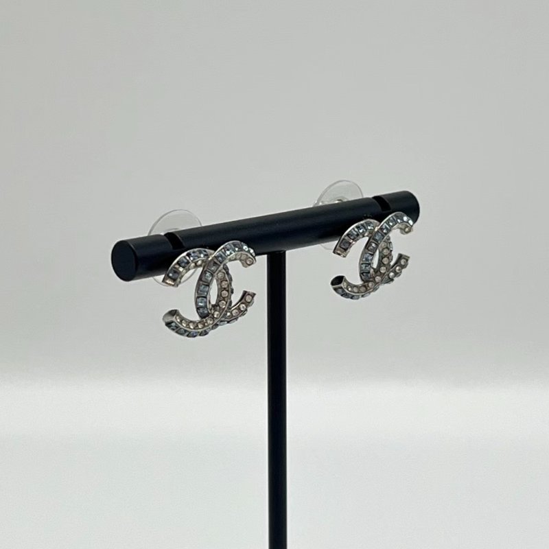 CHANEL 19P雙c水鑽耳釘 98新配件盒子-4