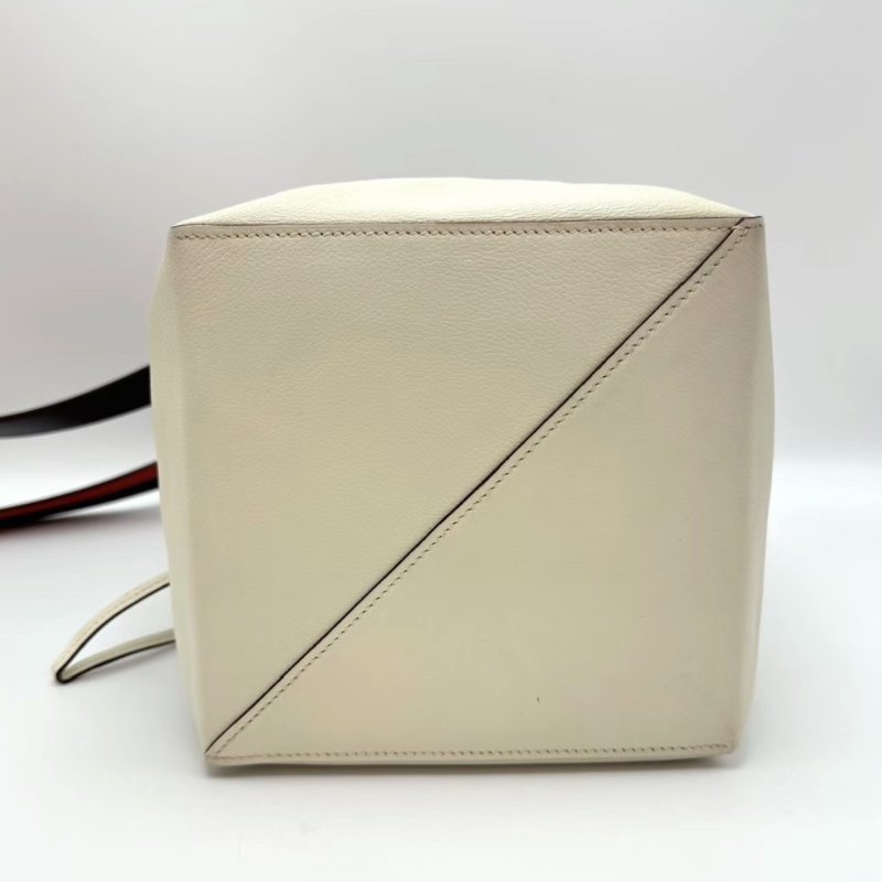 HERMES 奶油白Lico肩背斜背水桶包17.5*23*17.5 98新配件塵袋-3