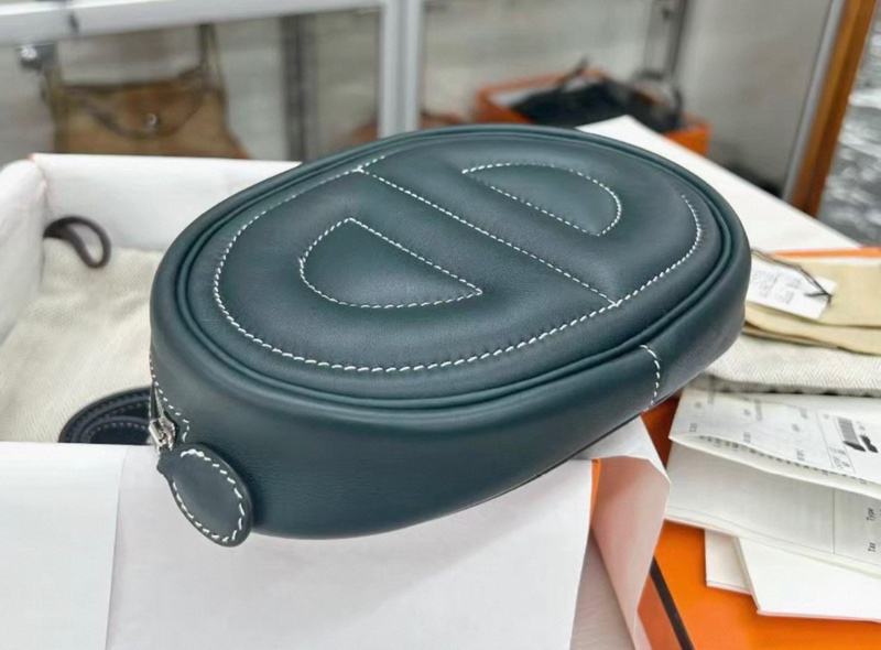 Hermes 6O松柏綠in the loop豬鼻子胸包,Y刻,swift,全套閒置新21年票,無瑕疵-4