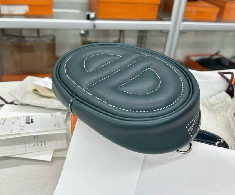 Hermes 6O松柏綠in the loop豬鼻子胸包,Y刻,swift,全套閒置新21年票,無瑕疵-5