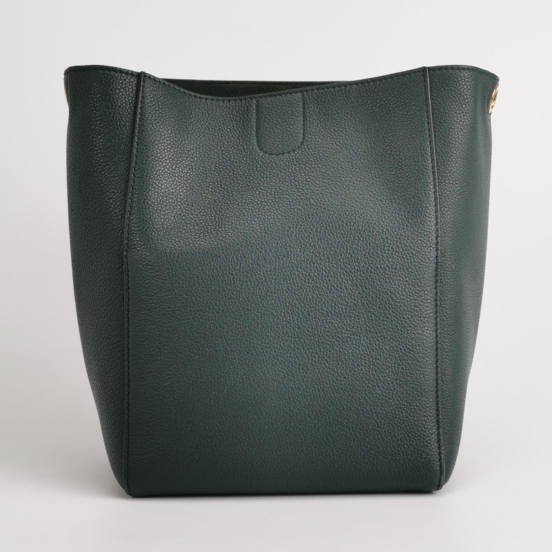 Celine Sangle Bucket小號牛皮綠色肩背包-4