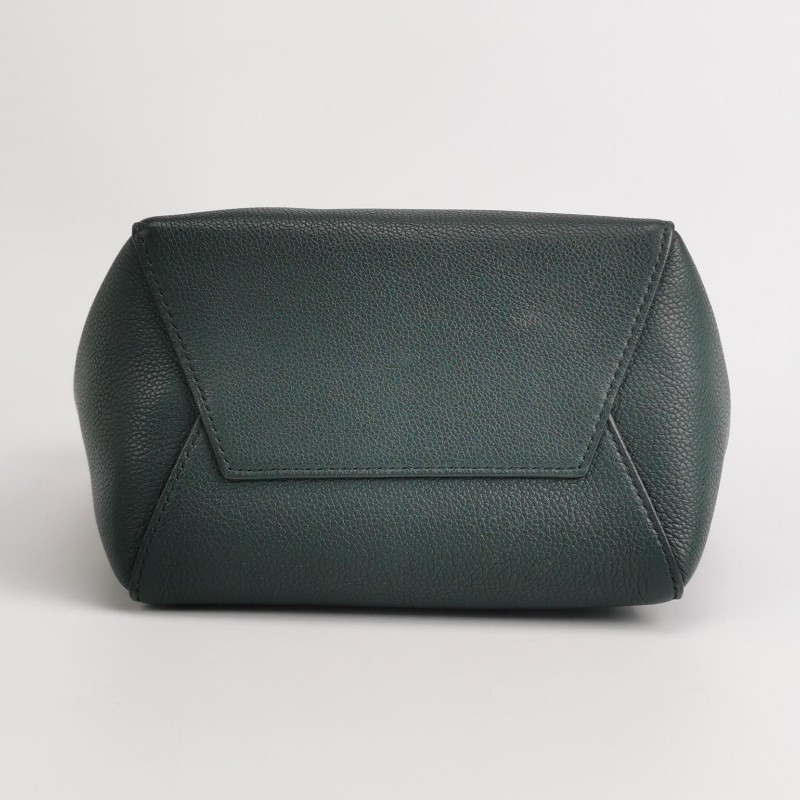 Celine Sangle Bucket小號牛皮綠色肩背包-5